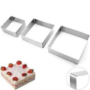 Square shaped stainless steel cake mould