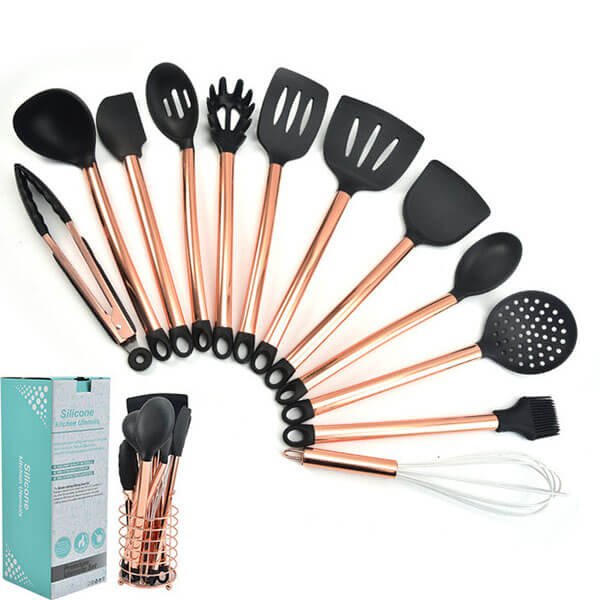 12 pcs Wooden handle kitchen utensils sets