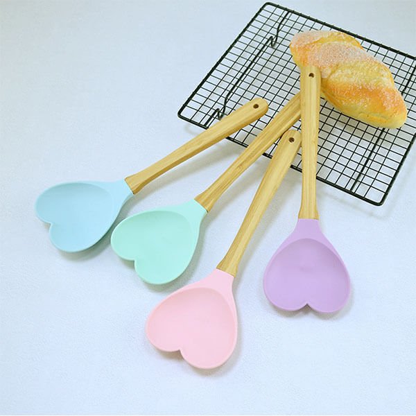 Heart shaped silicone spatula