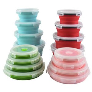 Round shaped silicone lunch box