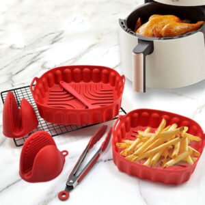 Square shaped Silicone air Fryer Pan