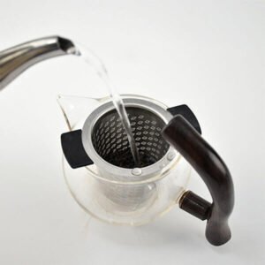 Stainless steel tea infuser with silicone handle