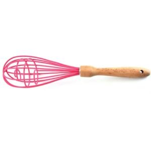 Wooden handle egg whisk